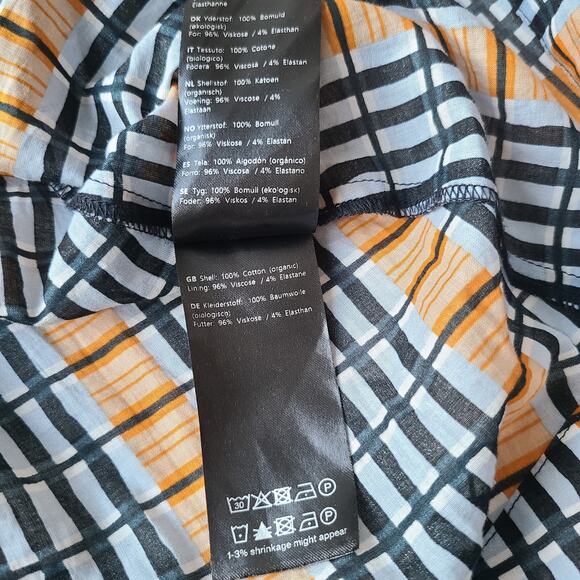 Samsoe Samsoe Martha Short Dress Organic Cotton Plaid Ruffle Long Sleeve Size XS - Picture 12 of 14